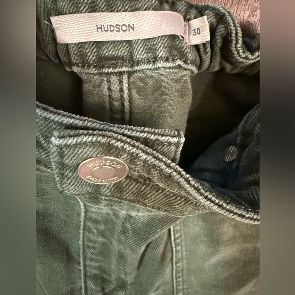 Hudson Jeans Remi High-Rise Straight Ankle W/Elastic Waist Rifle Green Size 30 - Picture 12 of 12